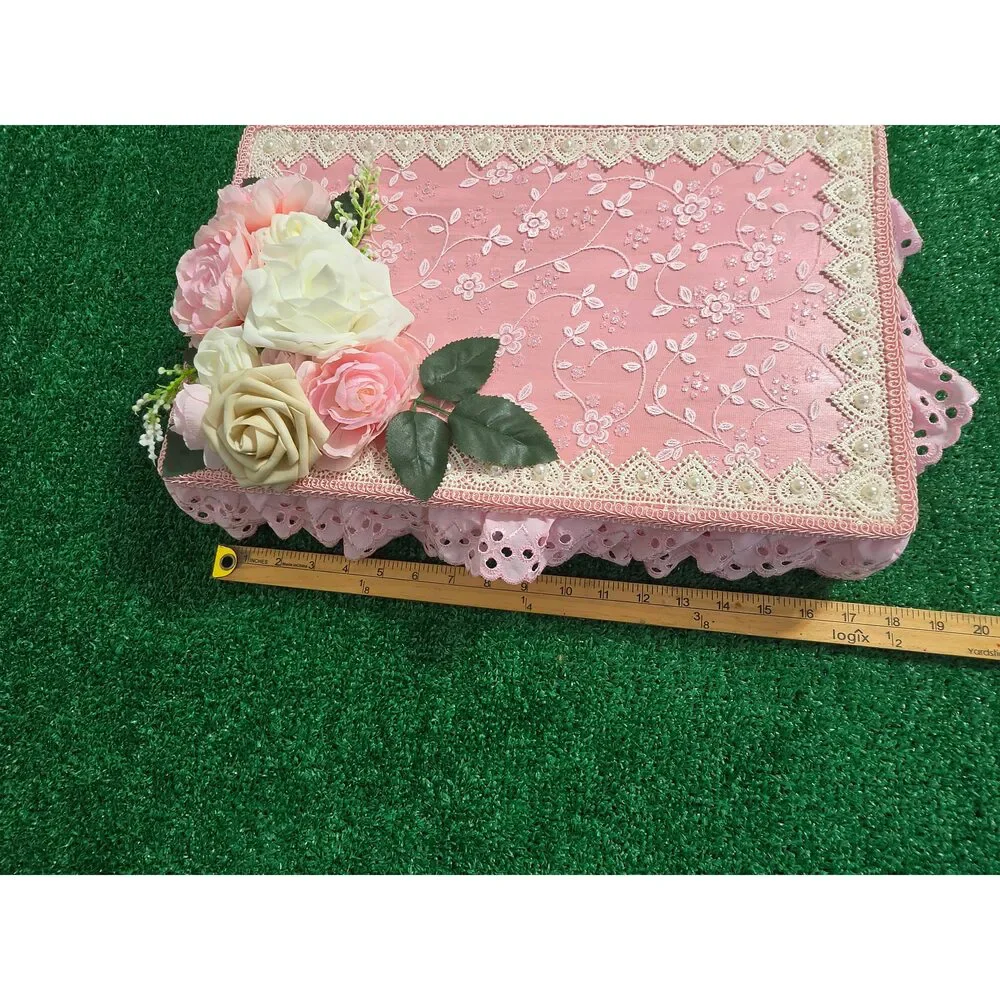 Hand-Restored Vintage Romantic Vanity Box & Shadow Box with Ornate Gold Mirror